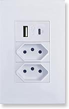Tomada De Parede Duo com 1 USB e mais USB Tipo-C JWCOM SMART