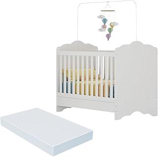 Berço Americano 3 em 1 com Colchão Incluso Nuvem Multimóveis MP4385 (Branco)