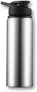 Garrafa Squeeze de Alumínio 600ml, Leve, Resistente e com Alça, Ideal para Academia, Treino e Dia a Dia (PRATA)