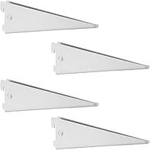 Kit 4 Suporte Prateleira Trilho Duplo em Aço Branco 22cm - Starfer