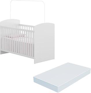 Berço Olaf com colchão incluso certificado Imnetro Multimóveis Branco Neve