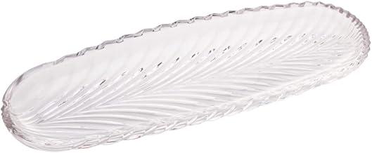 LYOR - Prato Decorativo de Cristal Leaf 39,5cm x 14cm x 3cm
