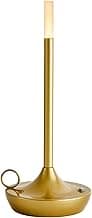 BEMMY Luminária de Mesa, Luz Branca Quente Recarregável USB, Luminária Abajur Mesa Led 1800mAh Dimerizável Sem Fio Recarregável, Toque Candeeiro de Mesa Luz Noturna (Ouro)