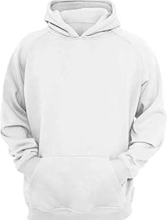 Moletom Liso Abrigo Blusa de Frio Moleton Canguru com Capuz (M, Branco)