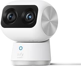 eufy Câmera S350, Camera de Segurança Wi-Fi, 4K Inteligente com Câmera Dupla, Visão 360°, Zoom 8×, Visão Noturna, Babá Eletrônica, Rastreamento por IA, Compatível com Alexa e HomeBase 3
