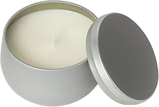 Vela Artesanal Aromática 160ml – Aroma Jasmim – 100g Cera Premium - Lata Metálica Prata – Vela Sofisticada e Decorativa