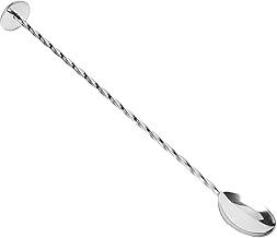 Colher Bailarina em Aço Inox, Cabo Alongado Espiral e Disco Resistente à Temperatura Ideal para Drinks e Jara de Suco