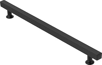 Puxador Quadrado Preto Fosco Para Porta 60cm - 1 Lado Só