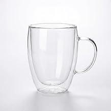 Kit 2 Xícaras Caneca Copo Vidro Duplo Parede Double Wall 350ml Borossilicato Transparente Térmico Com Alça Café Cappuccino Chá