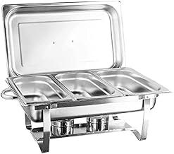 Rechaud Retangular Aço Inox 9 L Com 3 Cubas 1/3 Banho Maria Buffet - Brinovar