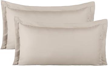 Kit 02 Fronhas para Travesseiro 90x50cm em Micropercal 200 Fios Tamanho Especial – Macia, Resistente e Fácil de Lavar (Bege)