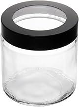 LYOR - Pote com Tampa Preta com Visor Acrilíco 880ml Vidro