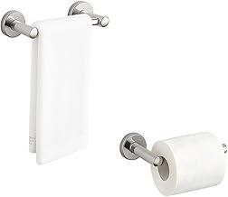 Lumai Kit com Suporte de Toalha de Rosto e Porta Papel Higiênico Inox 304 com Fixação por Parafuso para Banheiro e Lavabo