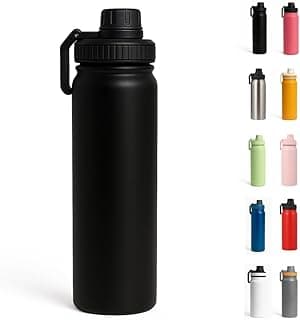 Garrafa Térmica Inox 800 ml Isolamento Vácuo 12h Frio 8h Quente Tampa Esportiva Antivazamento (Preto)