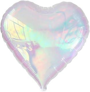 Kit 5 Balao Coração Furta-Cor Balão Metalizado para Festa, Aniversário, Casamento, Decoração e Eventos (Furta-Cor, 18'' (45cm))