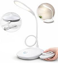 Luminária de Mesa LED Recarregável com Bateria USB – Abajur Touch 3 Níveis de Iluminação, Haste Flexível Ajustável, Luz para Leitura, Estudo e Escritório Portátil