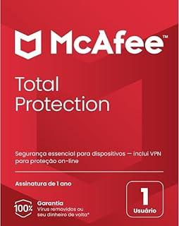Software Antivírus McAfee Total Protection, 1 Dispositivo, Assinatura 1 Ano, com VPN e Gerenciador de Senhas