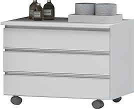 Gabinete Banheiro JOIA 60cm com rodinhas e puxador aluminio (Branco Inteiro)