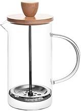 WOLFF - Cafeteira Prensa Francesa de Vidro Borossilicato e Tampa de Bambu 400ml