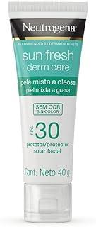 Protetor Solar Facial Para Pele Oleosa Neutrogena Sun Derm Care sem cor FPS 30, 40g