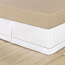 Saia Box Solteiro Percal 180 Fios C/Ponto Palito 16 Cores (Branco)