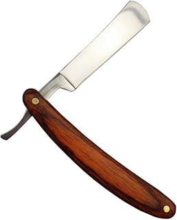 Navalha Rústica com Lâmina Fixa de Aço Inoxidável e Cabo de Madeira