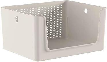 Ou Cesto Organizador Multiuso com abertura frontal 16L Bege Linha Flow