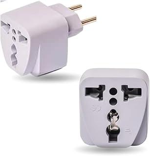 Kit com 5 Adaptadores de Tomada Benjamin Universal 10A 250V Bivolt Compatível com Plugues Europeus (EU) e Britânicos (UK), Plástico e Metal, Padrão Brasileiro Tipo N (5)
