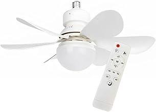 Ventilador de Teto Silencioso com Controle Remoto LED com 6 Pás, 8 Velocidades, 3 Temperaturas de Cor, Temporizador, 110V 220V Branco 40cm