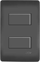 CONJUNTO 2 INTERRUPTORES SIMPLES 16A/250V DISTANCIADOS 4X2" HABITAT BLACK- FAME