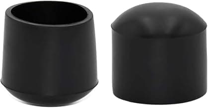 Flyshop 8 peças tampas de perna de cadeira redondas pretas flexíveis não arranham PVC cadeira perna protetores de chão móveis mesa pés capas 5/8 polegadas 16 mm