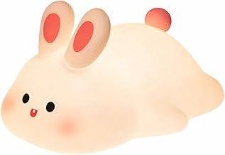 Luminária LED Coelho Recarregável Touch 7 Cores Silicone Timer 30min USB