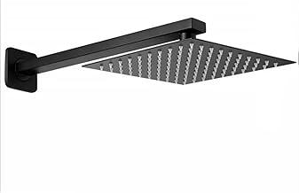 Ducha Chuveiro 20x20 Aço Inox Luxo Braço 40cm Solar Gás Slim Diversas Cores - Brinovar (Preto)