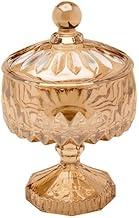 Wolff POTICHE DECORATIVO CRISTAL C/PÉ LOUISE 14x23cm ÂMBAR