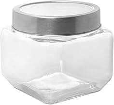 LYOR - Pote de Vidro com Tampa de Metal e Acrílico Gastro Prateada 800ml