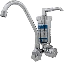 Torneira Com Filtro e Bica Movel Metal Com Copo Abs Acabamento C50 Parede 1/2x3/4