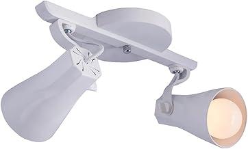 Luminária de Teto Spot Trilho Duplo Direcionável Octa 2 Lâmpadas Praia Litoral E27 Bivolt (Branco)