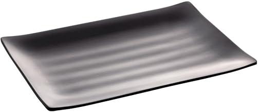 LYOR - Travessa Retangular de Melamina Tóquio Preta 24,5cm x 16,5cm x 2,5cm