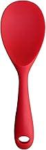 Colher de Arroz de Silicone Vermelha 23 cm, Resistente, Flexível, Não Risca Panelas, Leve e Fácil de Limpar