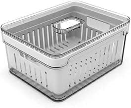 OU OF450NT Organizador de Geladeira com Escorredor Interno, 2,2 L - Caixa Plástica para Legumes, Saladas