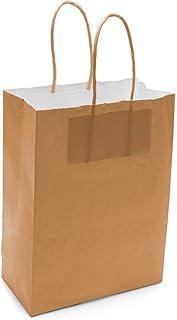 Sacola De Papel Média Resistente Com Alça Kit 10 Un 22x16Cm Preta (Kraft, 22x16)