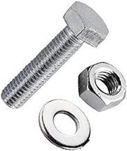 Bemfixa 2490 Parafuso Sextavado UNC com Porca + Arruela, 5/16 x 2", 2 unidades