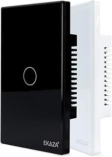 Interruptor Inteligente EKAZA 1 Botão Preto WiFi+BLE+RF, EKNH-T107-1P