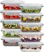 Kit 10 Potes de Vidro Herméticos 640ml Retangular - Refratário Borossilicato para Forno, Freezer e Micro-ondas - Marmita Livre de BPA - Tampa com Trava (Kit 10 Potes)