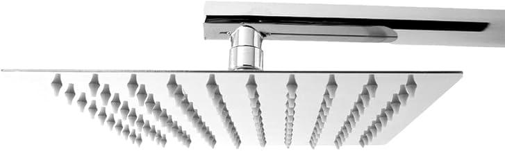 Chuveiro Piscina Jardim Quadrado Solar a Gás Inox Com Braço De 38cm 20x20