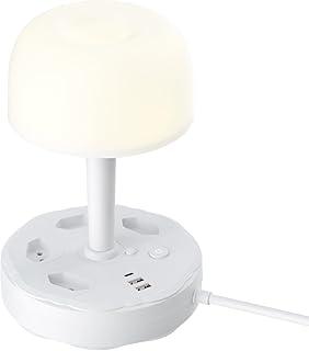 Extensao Eletrica, Extensão Tomada, Régua de Energia, Luminária de Mesa com Tomada e USB, 4 Tomadas AC, 2 USB + 1 Tipo C, Luz Tricolor com Toque, 10A, 110-220V, 2200W