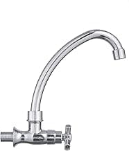 Torneira Cozinha Gourmet, 11 cm Misturador Monocomando Extensível com bico giratório Saída de água fixa, Resfriamento único de orifício único, ABS (Prata)