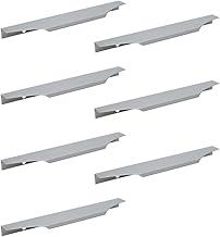 Kit 7 Puxadores para Móveis 128mm Alças para Armário e Gaveta de Cozinha (Cromado Fosco)