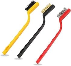 Kit 3 Escovas de Limpeza Manual Aço, Nylon e Metal com Cabos de Plástico, Uso Pesado, Ideal para Limpeza Doméstica, Oficina, Ferramentas, Grelhas e Superfícies (3)