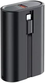 Carregador Portátil Power Bank Kaidi KD-01P 10.000mAh Turbo PD20W com Cabos Lightning e Tipo-C (Preto)